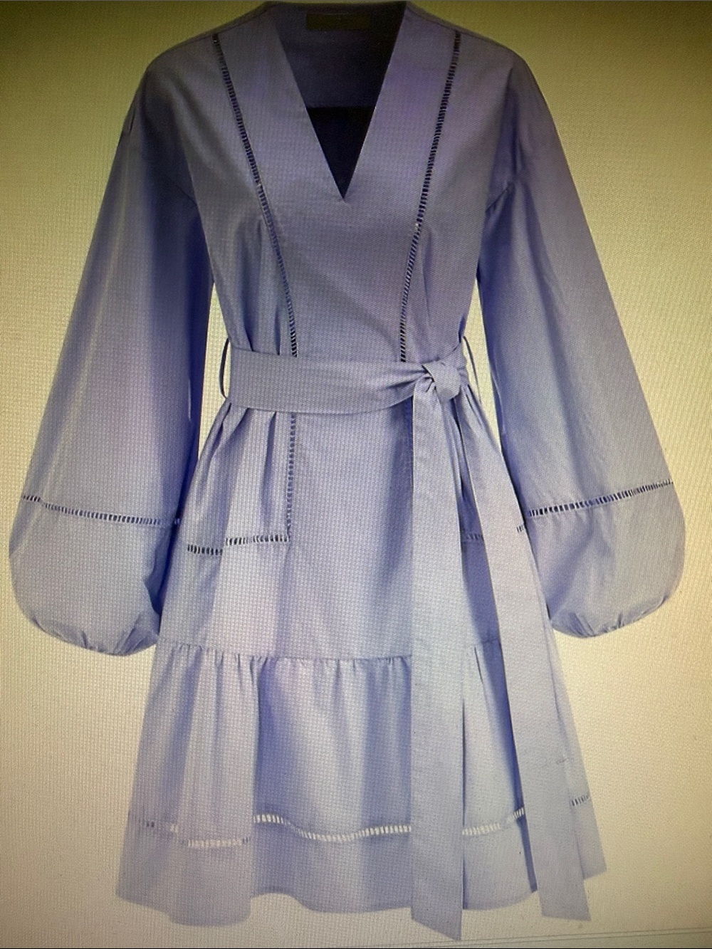 Commense Light Blue Mini Dress with Belt